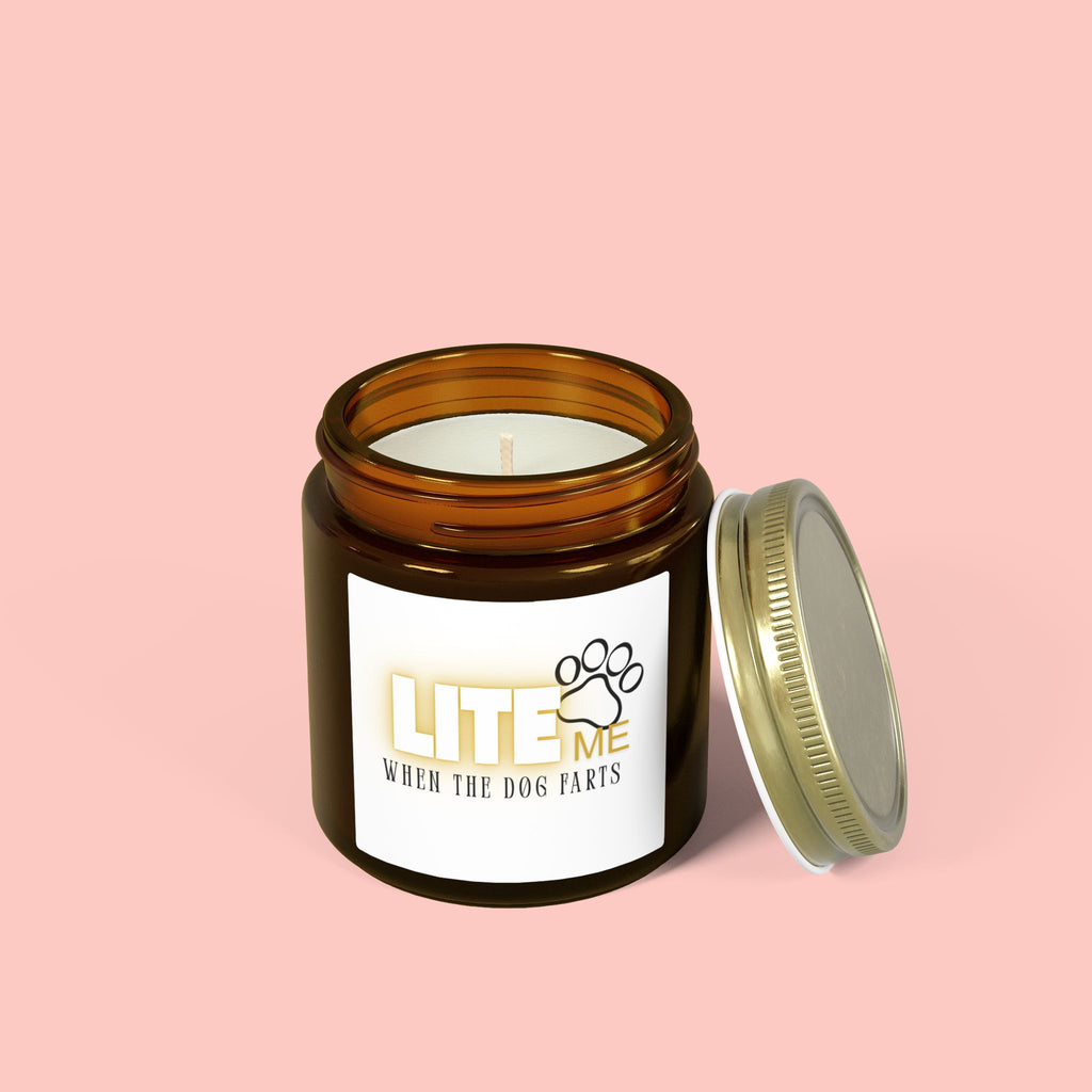 Coconut Apricot Scented Candle — "Lite Me When The Dog Farts" (4oz / 9oz)