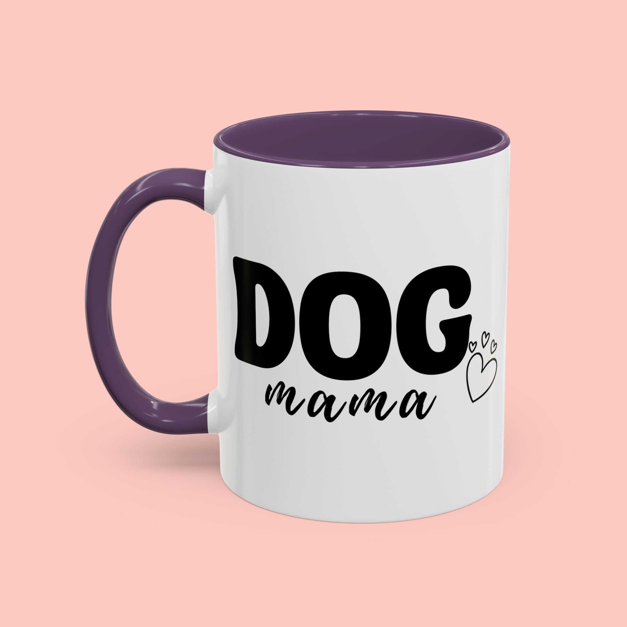 Dog Mama Accent Coffee Mug — Cute Black & White Pet Lover Gift (11/15oz)