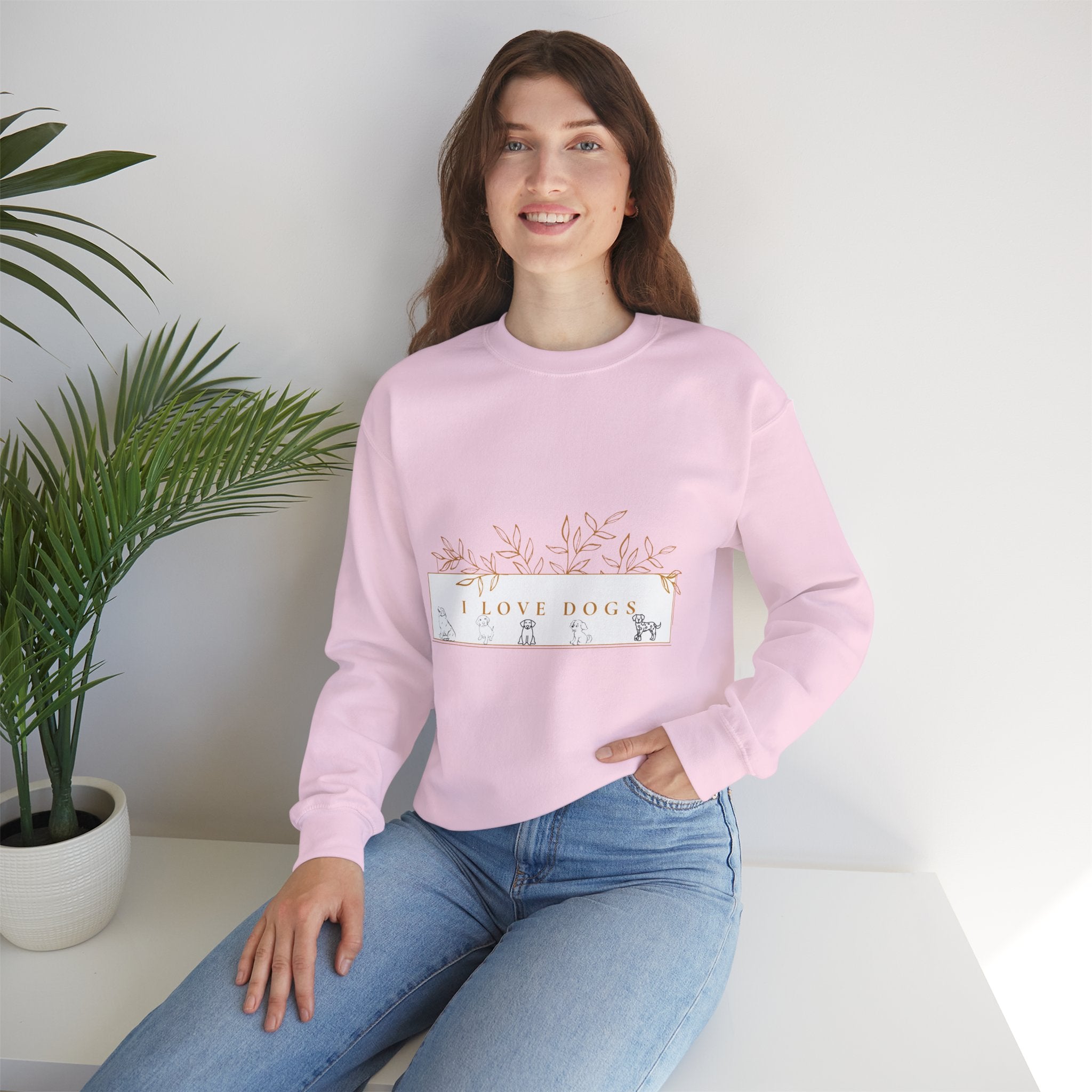 I Love Dogs Floral Crewneck Sweatshirt