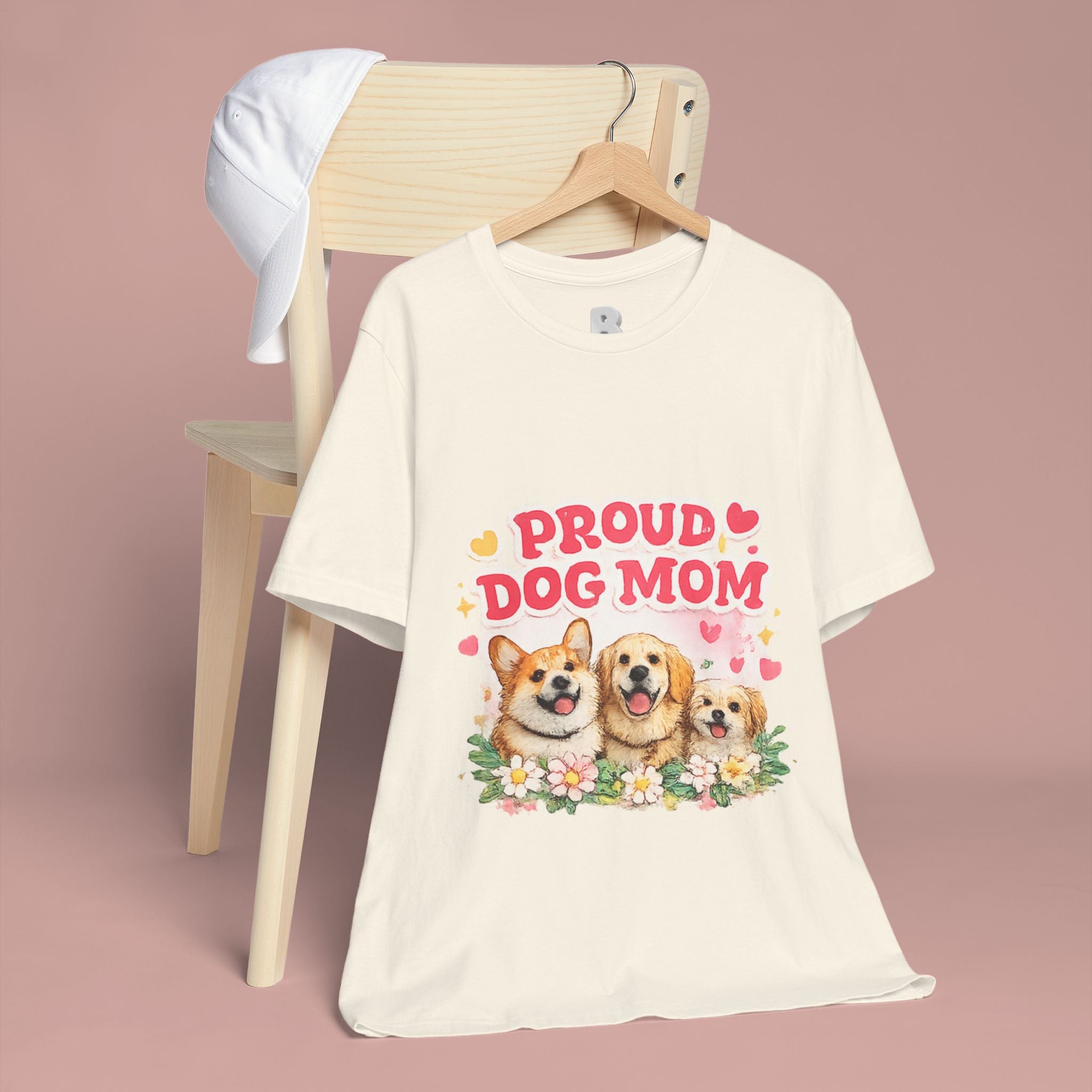 Proud Dog Mom T-Shirt — Cute Corgi & Golden Retriever Floral Tee for Pet Lovers