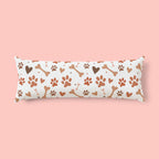 Dog Paw & Bone Pattern Body Pillow — Cute Pet Lover Throw Pillow