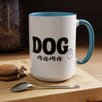 Dog Mama Accent Coffee Mug — Cute Black & White Pet Lover Gift (11/15oz)