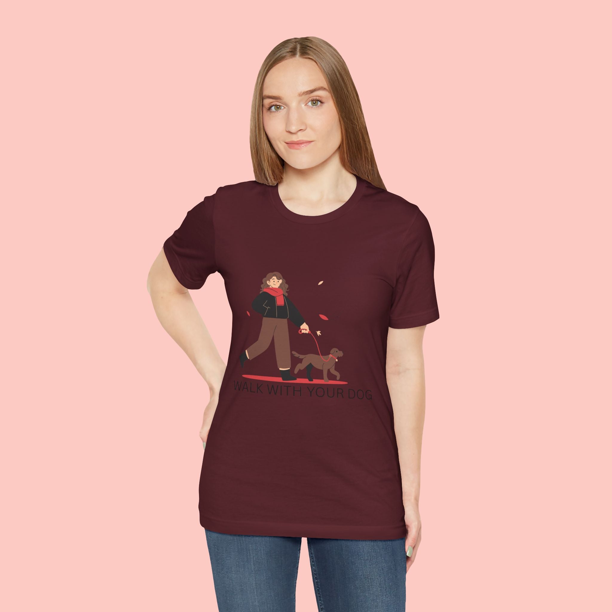 Walk With Your Dog Tee — Cute Dog Walking Graphic T-Shirt
