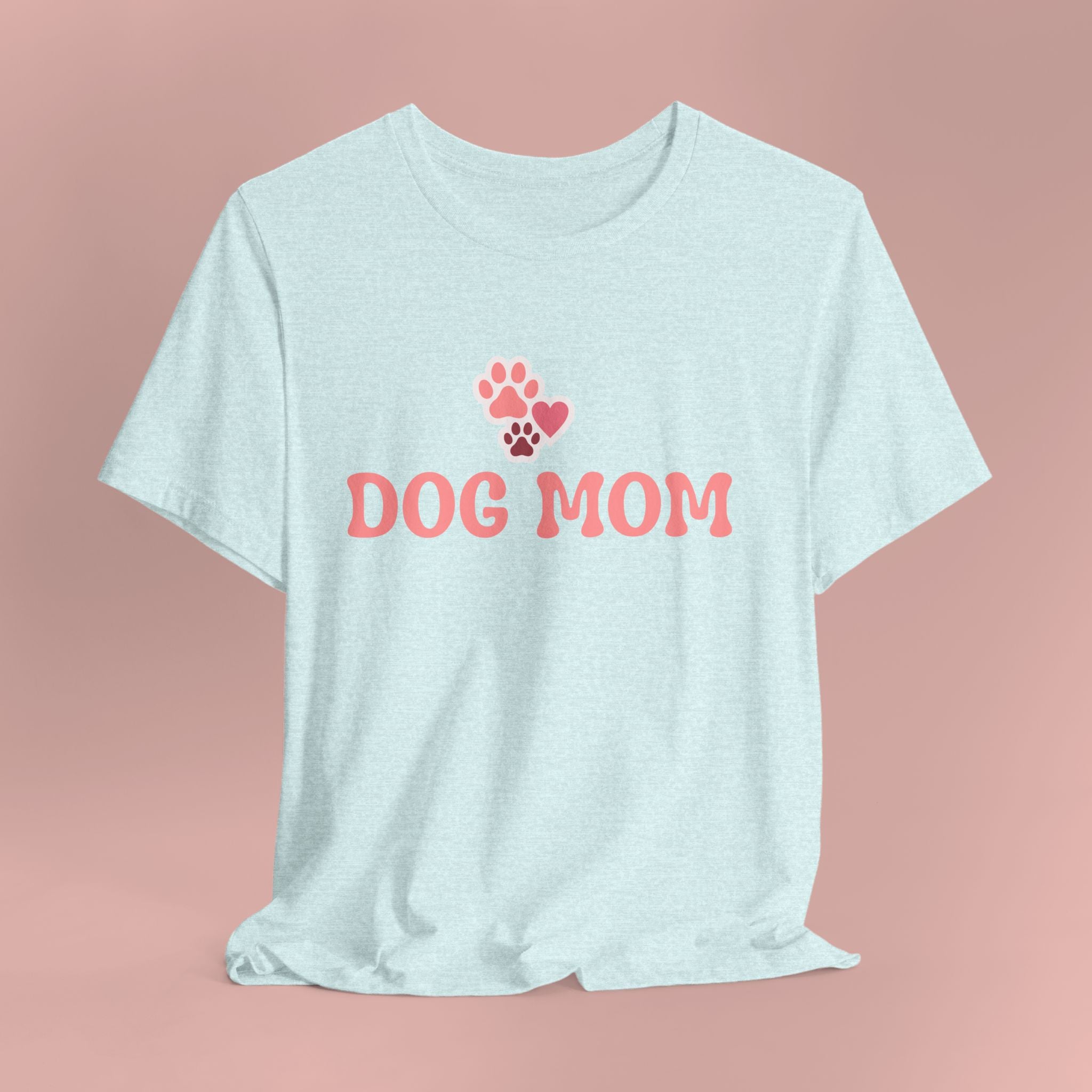 Dog Mom T-Shirt — Pink Paw Graphic Tee for Dog Lovers