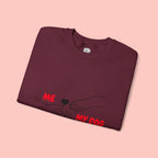 Dog Lover Crewneck Sweatshirt — "Me  My Dog" Minimalist Paw Print Design