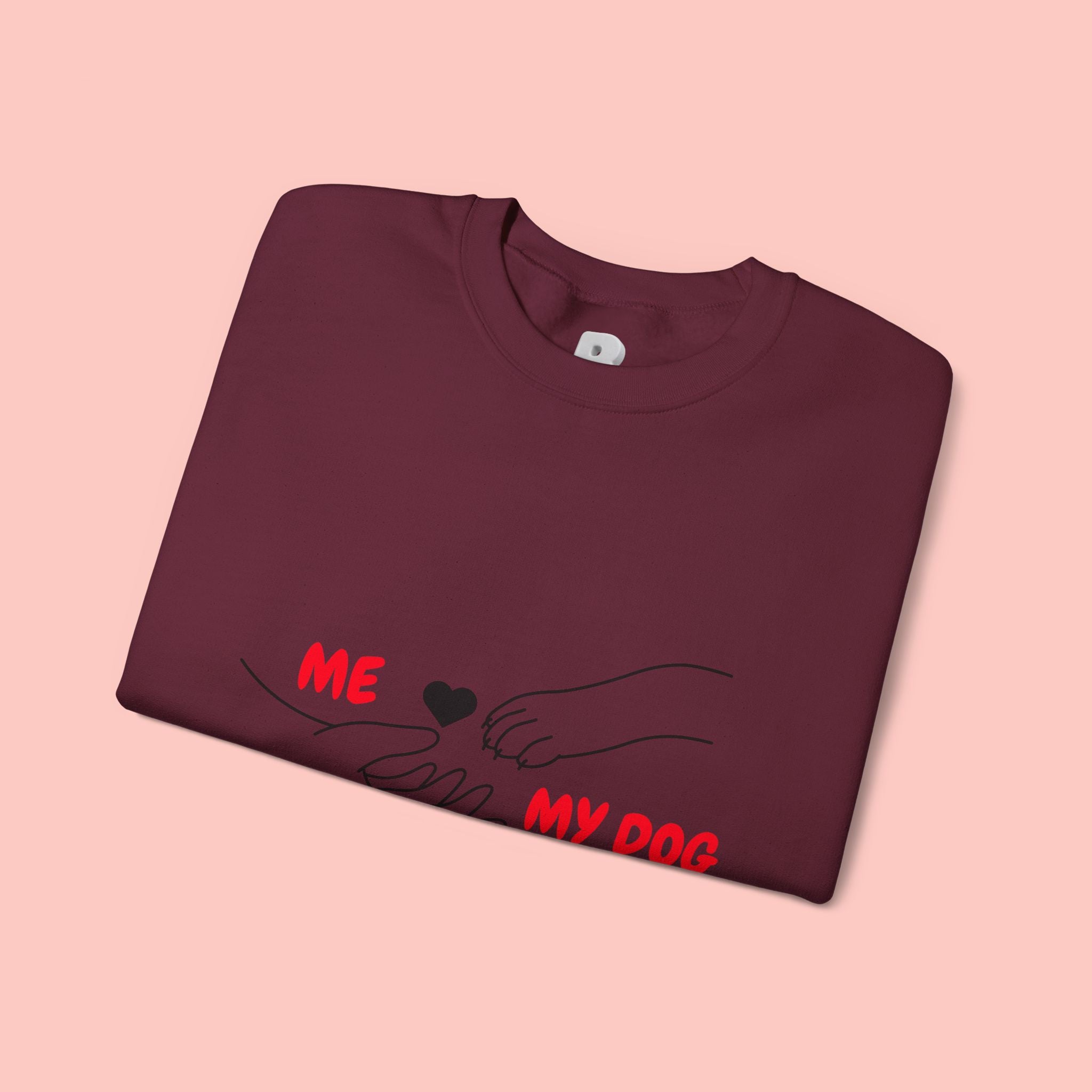 Dog Lover Crewneck Sweatshirt — "Me  My Dog" Minimalist Paw Print Design