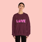 Dog Mom Love Crewneck Sweatshirt — Pink Paw Graphic