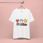 Dog Mom T-Shirt – Heart, Paw & Flower Graphic Tee