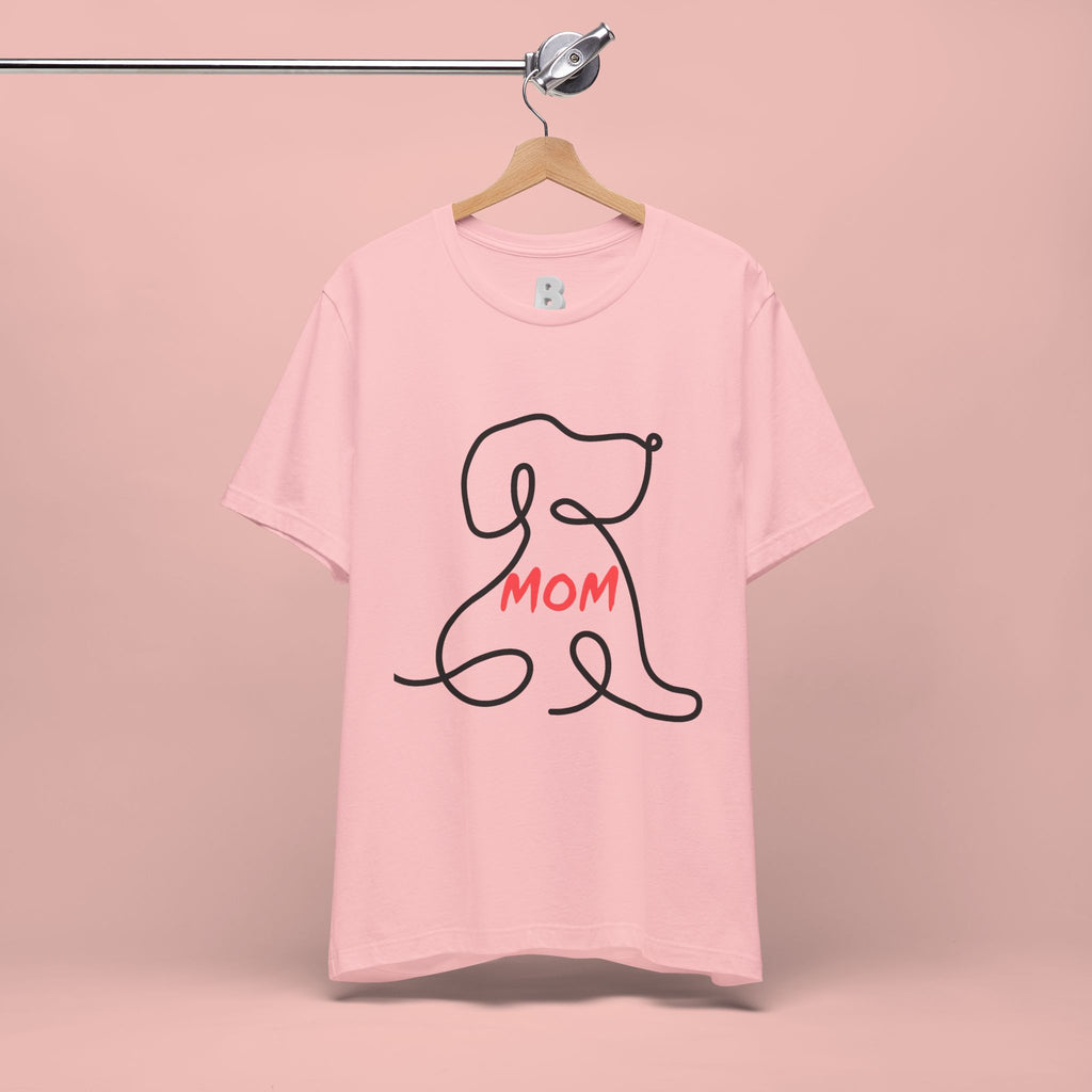Mom Dog T-Shirt — Minimal Line Art Puppy Tee for Dog Moms, Mother's Day Gift