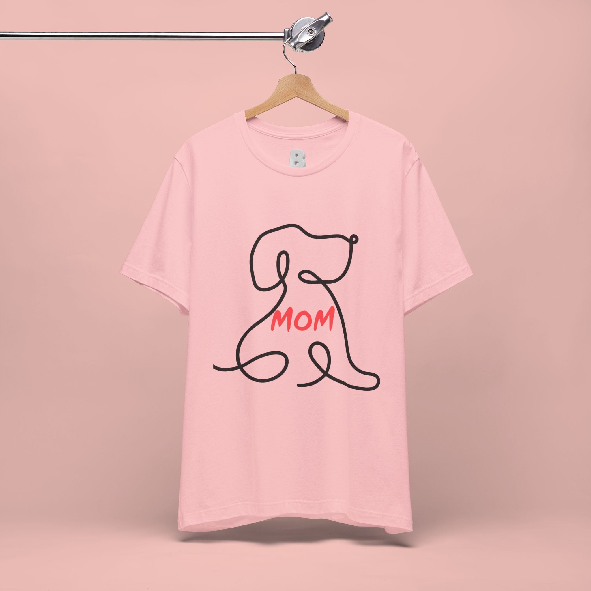 Mom Dog T-Shirt — Minimal Line Art Puppy Tee for Dog Moms, Mother's Day Gift