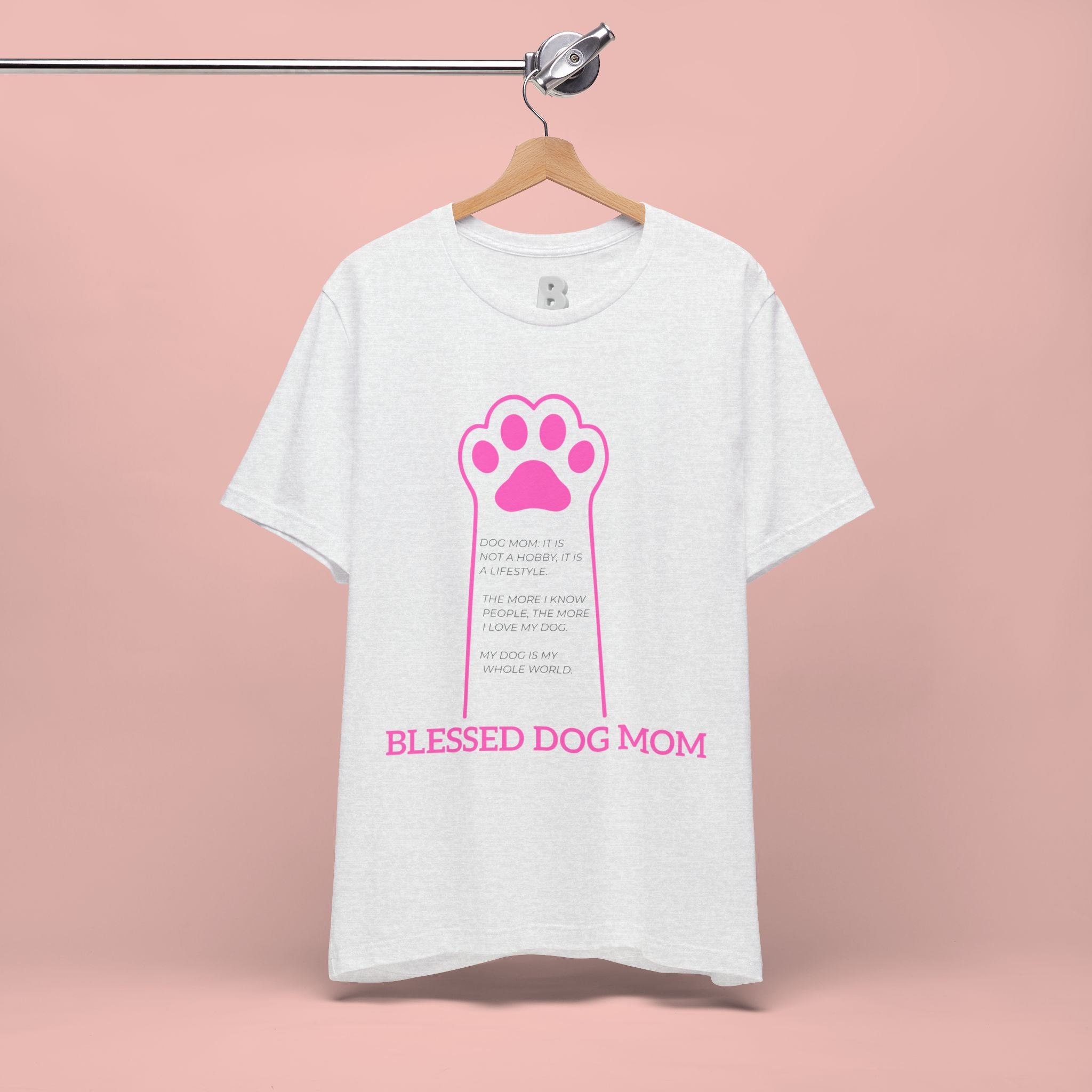 Blessed Dog Mom T-Shirt — Pink Paw Graphic Tee