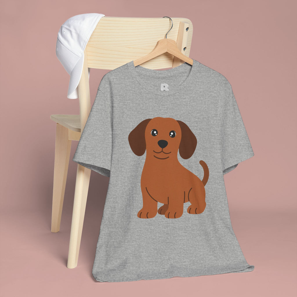 Dachshund Puppy Graphic T-Shirt — Cute Brown Dog Tee