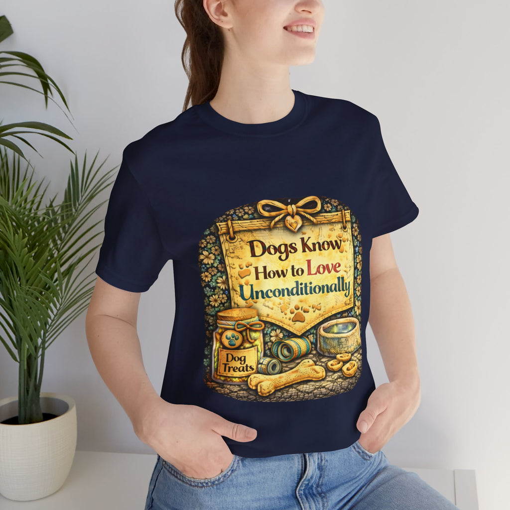 Dog Lovers T‑Shirt – "Dogs Know How to Love Unconditionally" Vintage Design