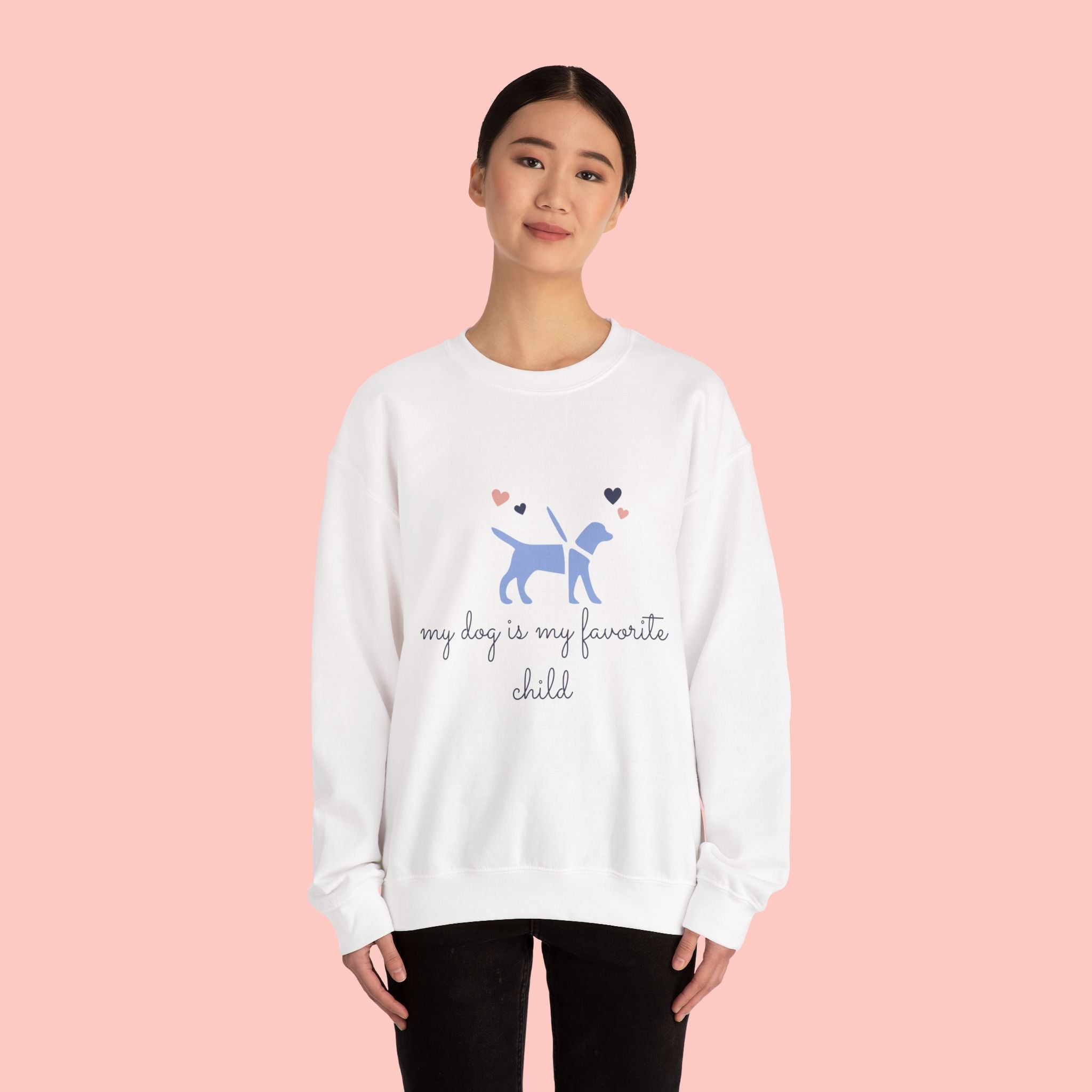 Dog Lover Crewneck Sweatshirt - "My Dog Is My Favorite Child" Graphic
