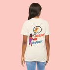 T‑Shirt — "Always Happen" Graphic Tee with Woman & Thought Bubble