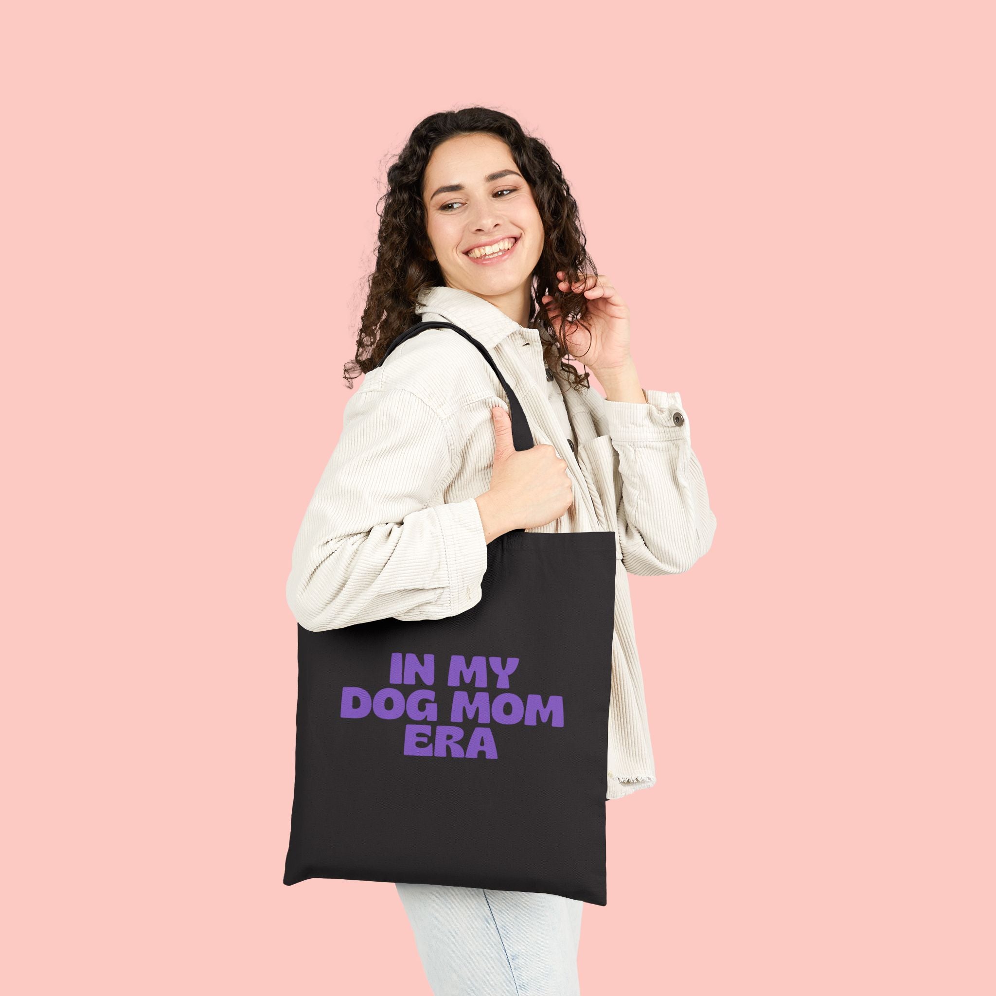 Dog Mom Tote Bag — "In My Dog Mom Era" Canvas Grocery & Everyday Tote