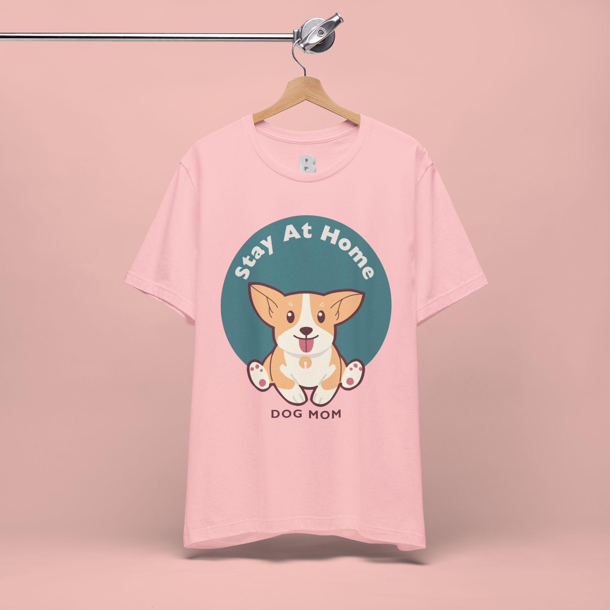 Stay At Home Dog Mom T-Shirt — Cute Corgi Graphic Tee