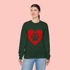 Heart Paw Crewneck Sweatshirt — Cute Pet Lover Pullover