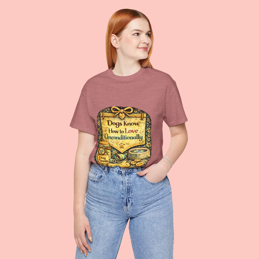 Dog Lovers T‑Shirt – "Dogs Know How to Love Unconditionally" Vintage Design