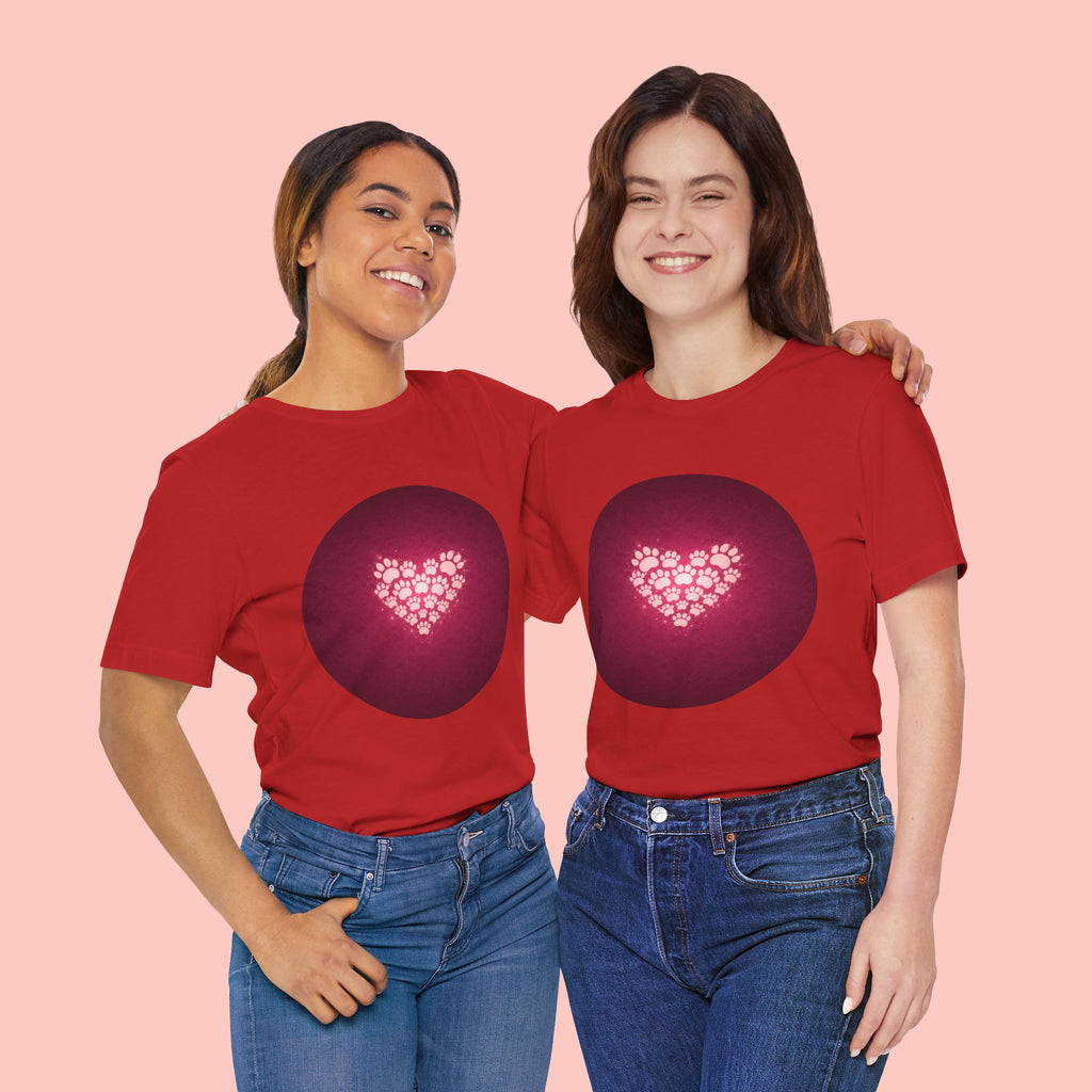Paw Print Heart T‑Shirt — Cute Pet Lover Tee
