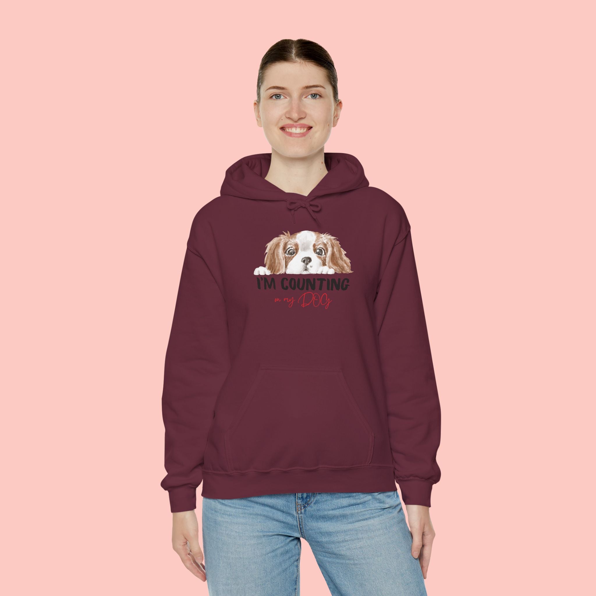 Dog Mom Hoodie – Cute Cavalier King Charles ‘I’m Counting My Dog’ Sweatshirt