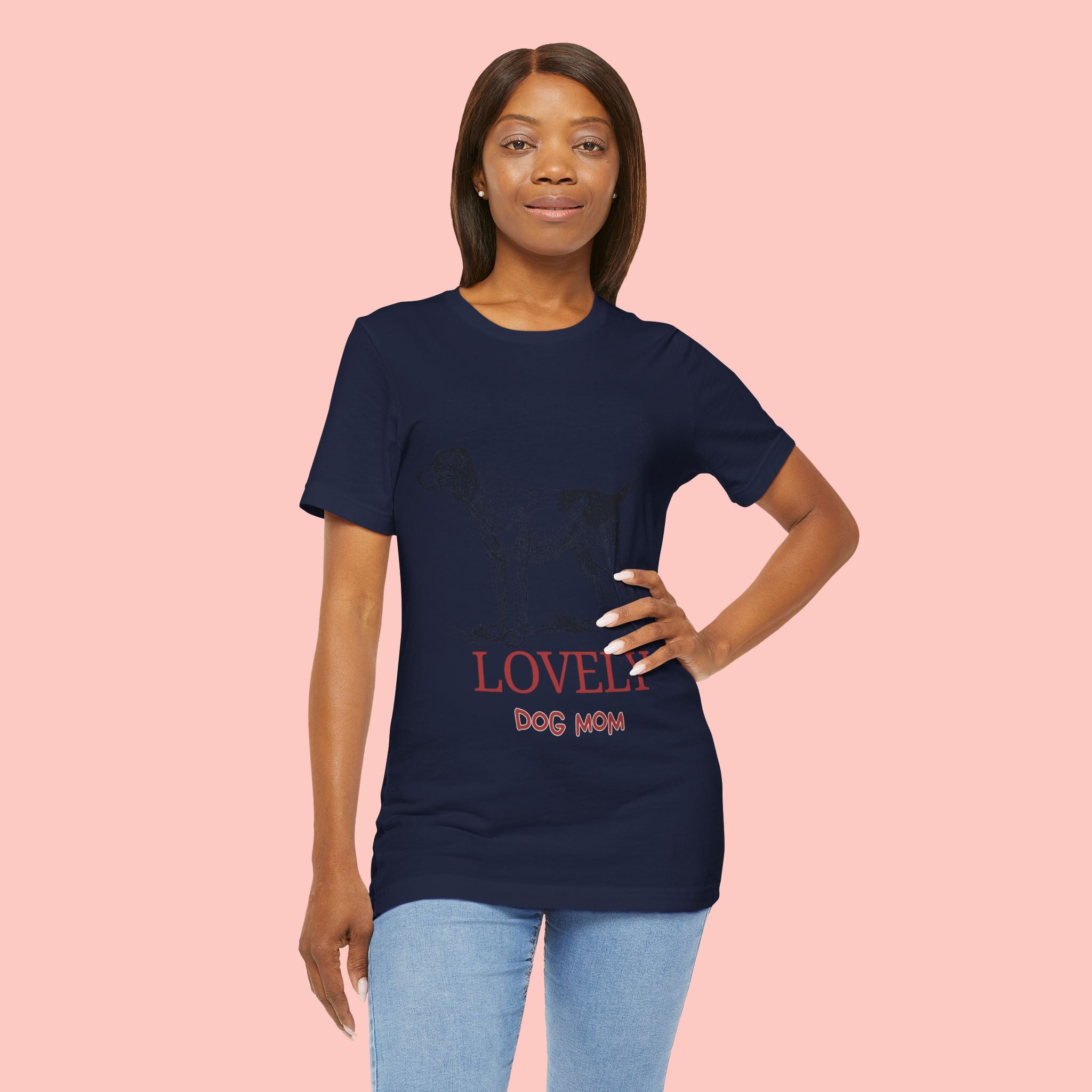 Lovely Dog Mom T-Shirt — Vintage Sketch Dog Graphic Tee