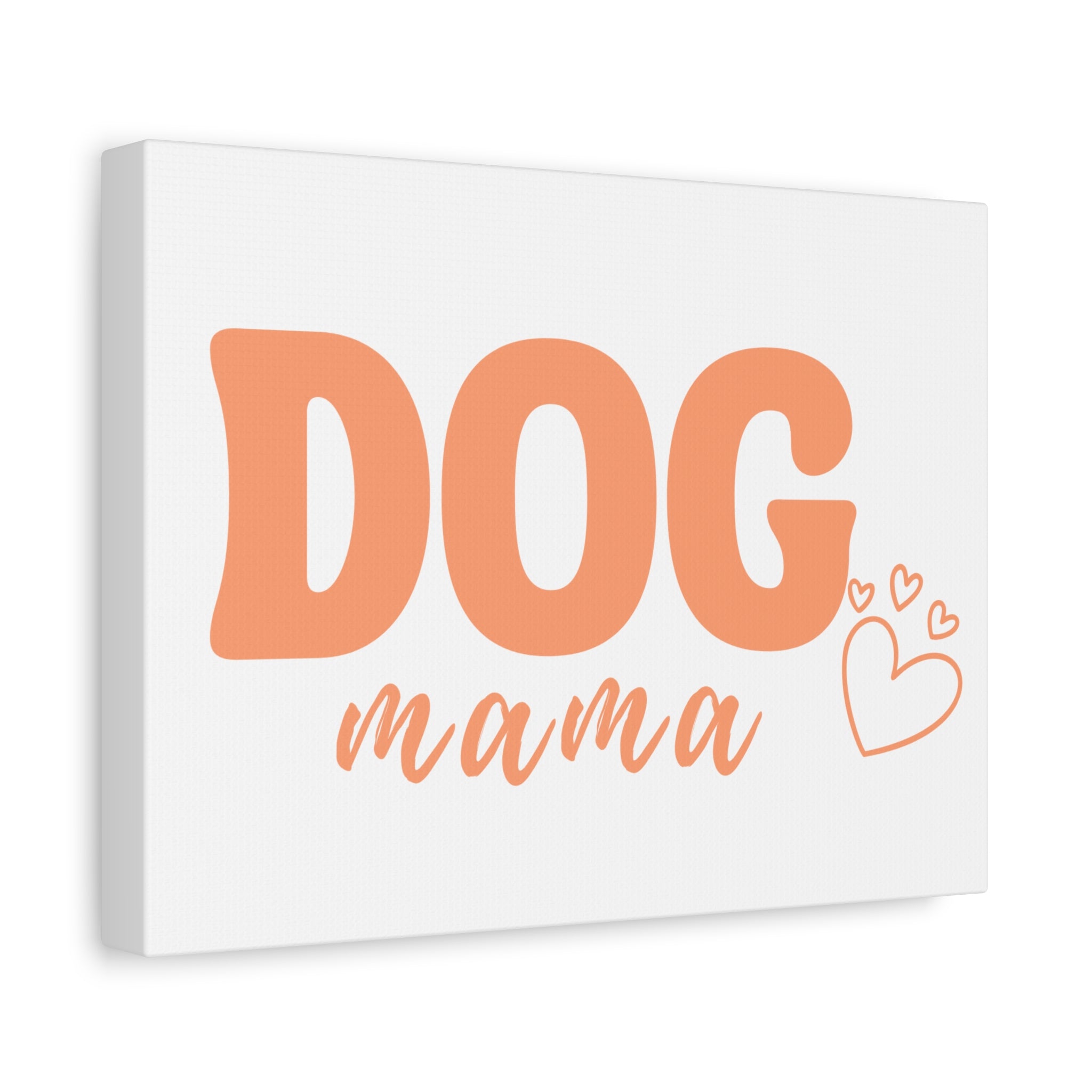 Dog Mama Matte Canvas Wall Art – Peach Script Pet Lover Decor