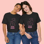 Dog Mom T‑Shirt – Minimal Pink Line Art Dog Tee