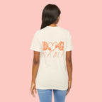 Dog Mama Tee — Retro Heart & Paw Graphic Short Sleeve Shirt