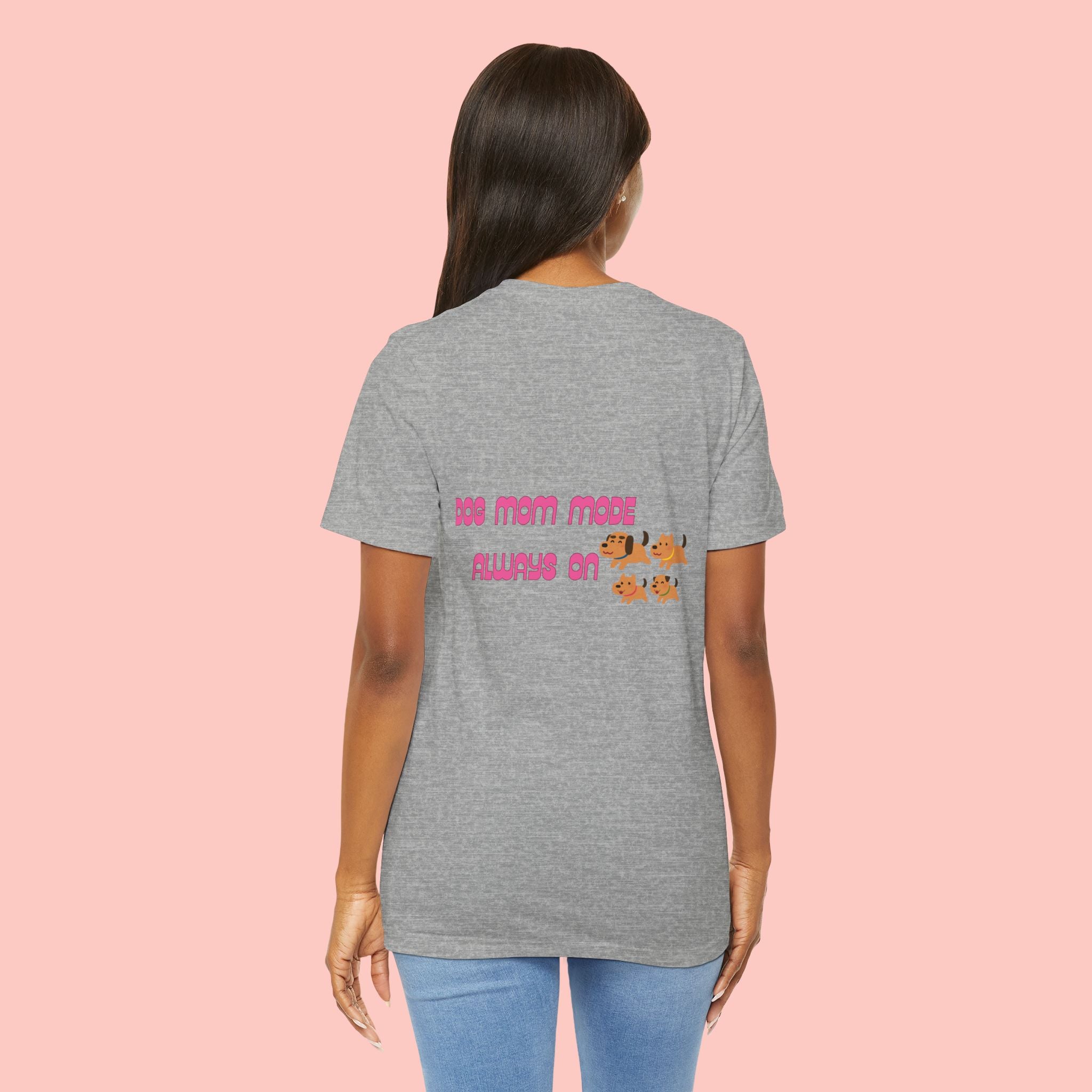 Dog Mom Tee — "Dog Mom Made, Always On" Cute Paw Print Graphic T-Shirt