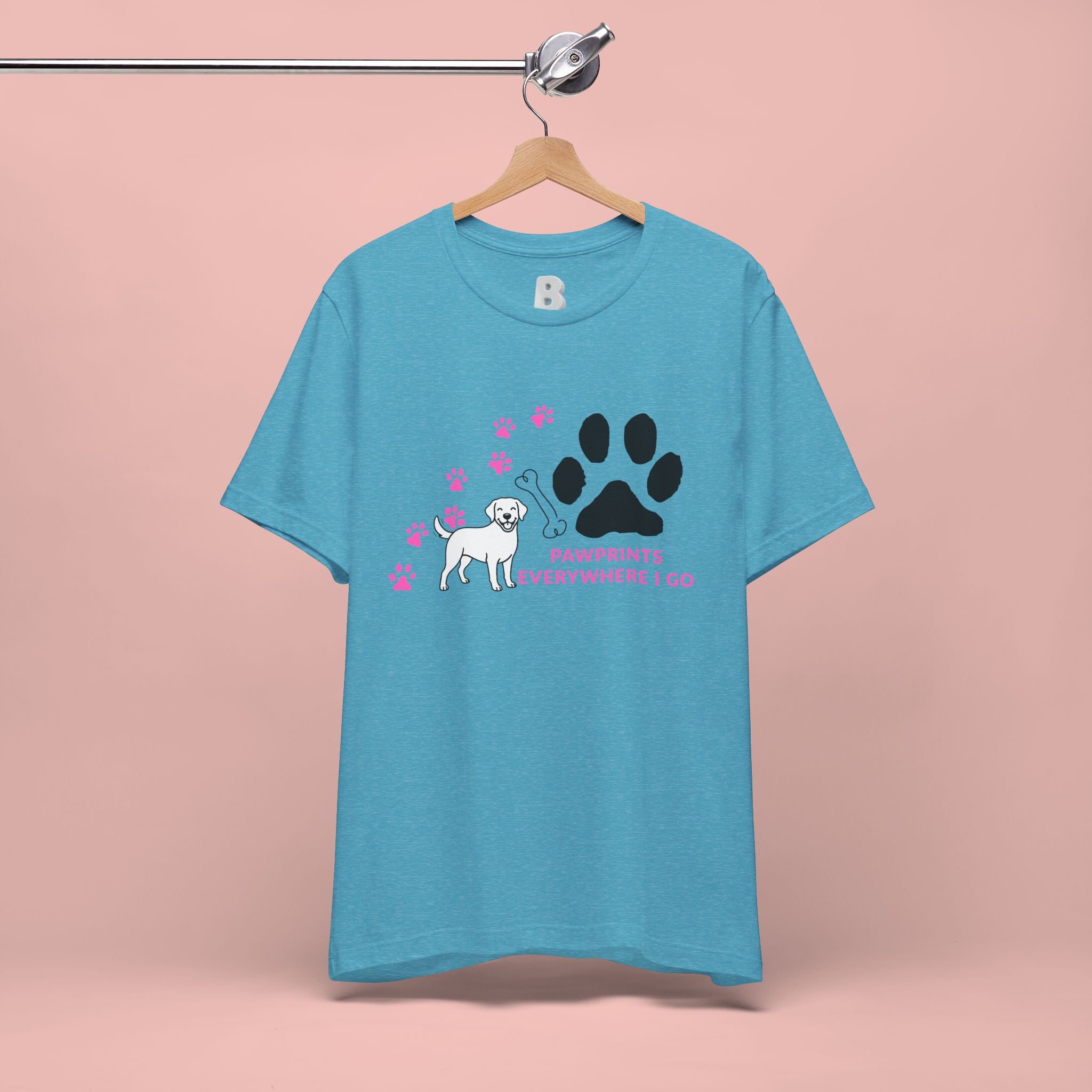 Dog Pawprint T-Shirt — "Pawprints Everywhere I Go" Cute Pet Lover Tee