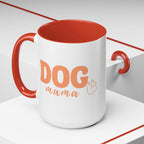 Dog Mama Coffee Mug — Cute Heart Accent Ceramic Mug (11/15 oz)