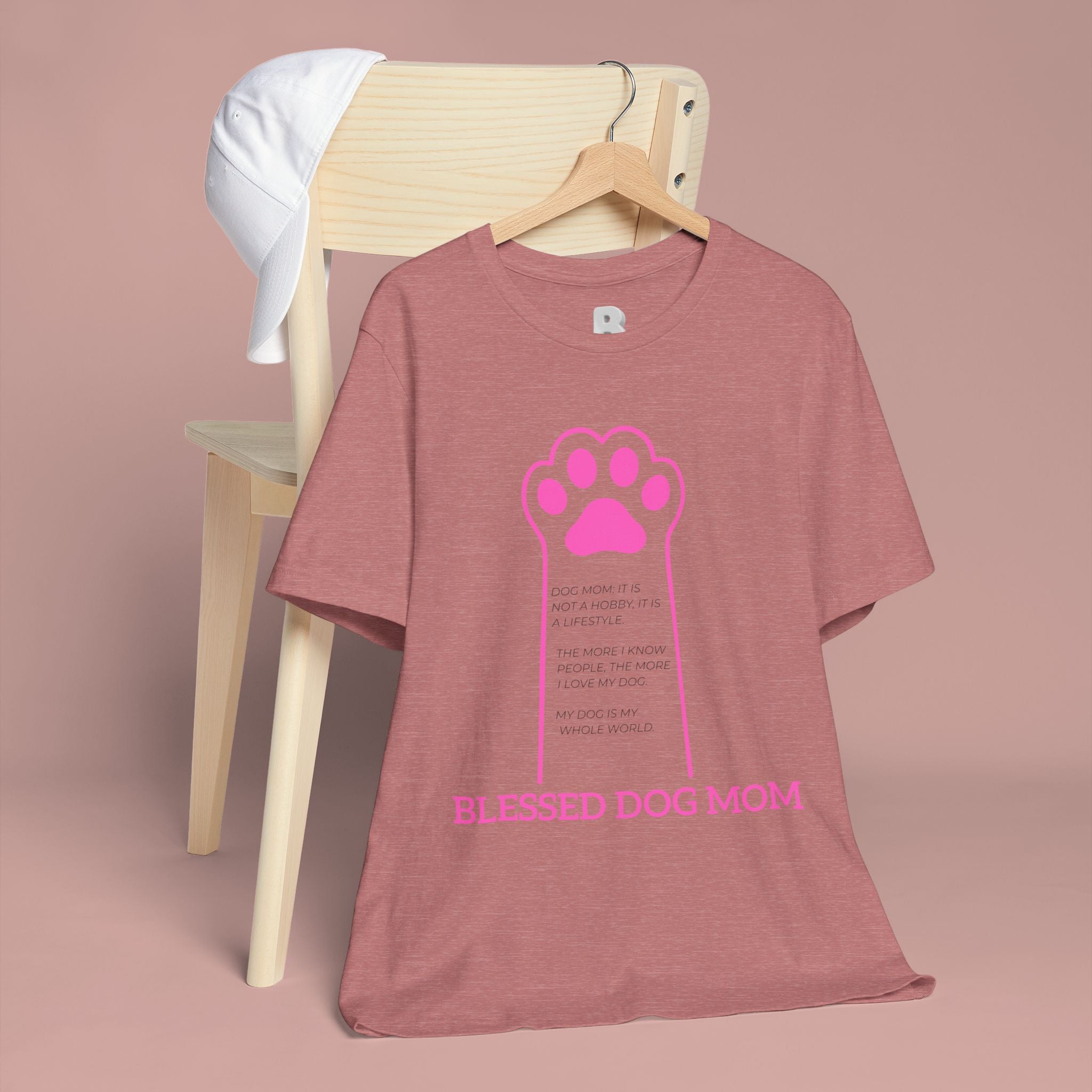 Blessed Dog Mom T-Shirt — Pink Paw Graphic Tee