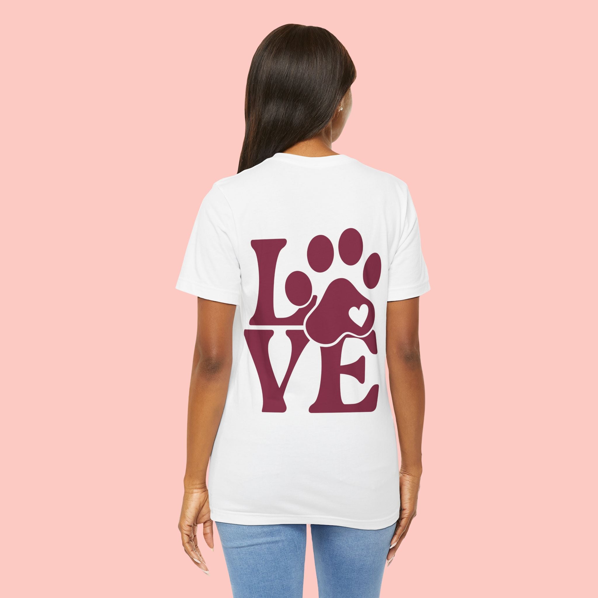 Dog Paw "LOVE" Tee - Pet Lover Graphic T-Shirt