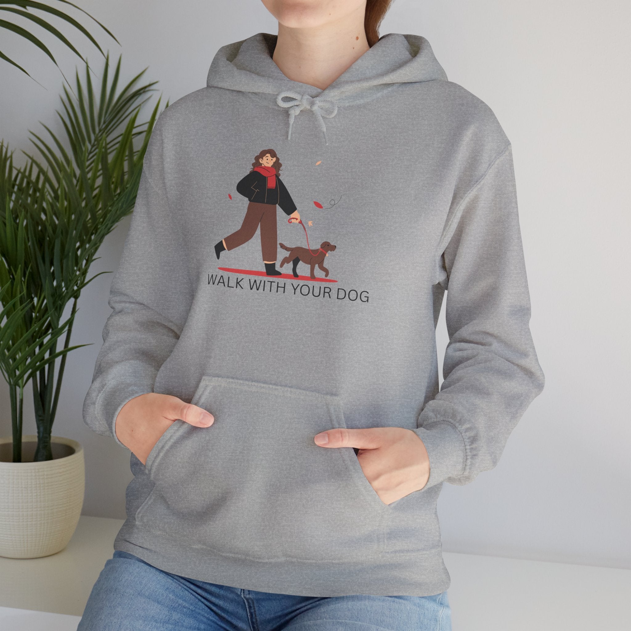 Dog Walk Hoodie — "Walk With Your Dog" Cozy Pet Lover Sweatshirt