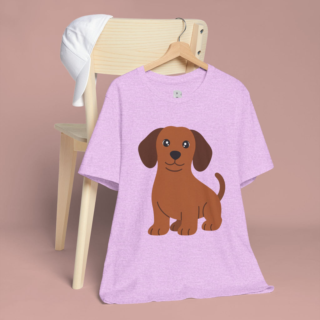 Dachshund Puppy Graphic T-Shirt — Cute Brown Dog Tee