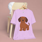 Dachshund Puppy Graphic T-Shirt — Cute Brown Dog Tee