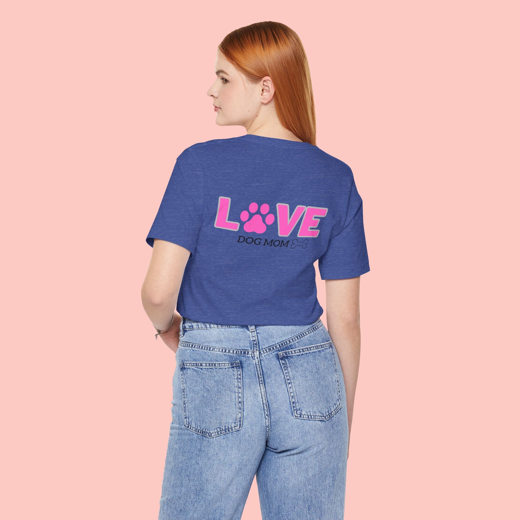 Dog Mom Love T-Shirt — "LOVE" Paw Graphic Tee