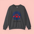 Dog Mama Crewneck Sweatshirt — Paw Print Heart Graphic