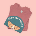 Stay At Home Dog Mom T-Shirt — Cute Corgi Graphic Tee