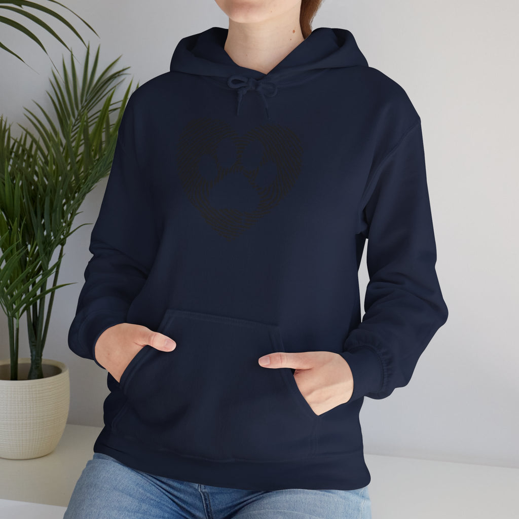 Heart Paw Print Hoodie — Dog Lover Heart Paw Graphic Sweatshirt