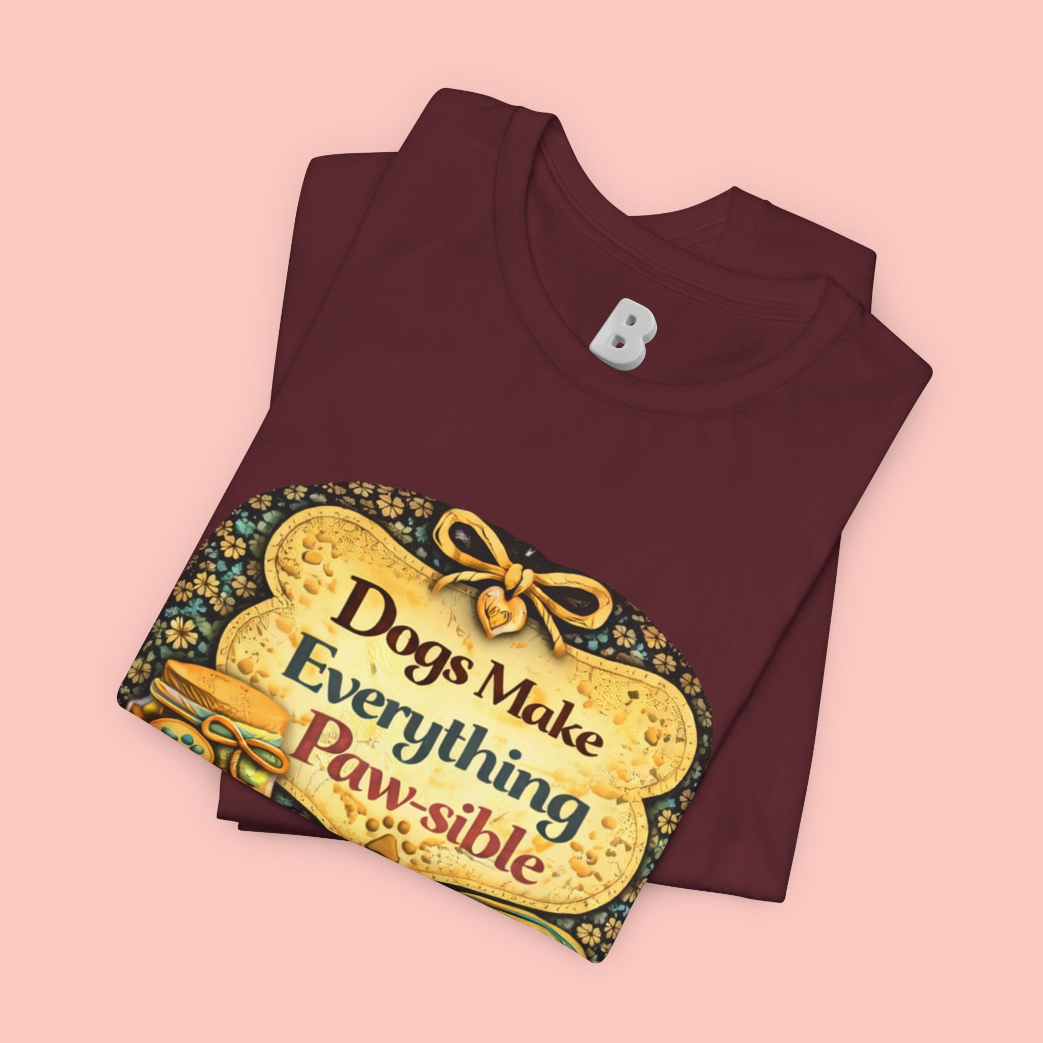 Dog Lover T‑Shirt – "Dogs Make Everything Paw‑sible" Vintage Pet Rescue Tee