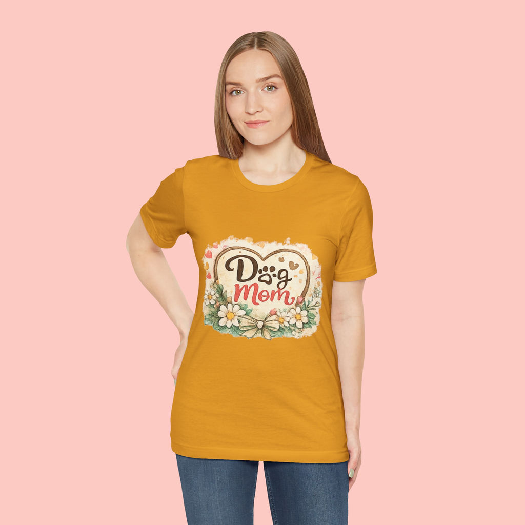 Dog Mom T-Shirt – Floral Heart Paw Design