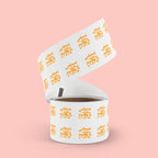 Round Pet Love Sticker Labels — Paw Print "LOVE" Roll