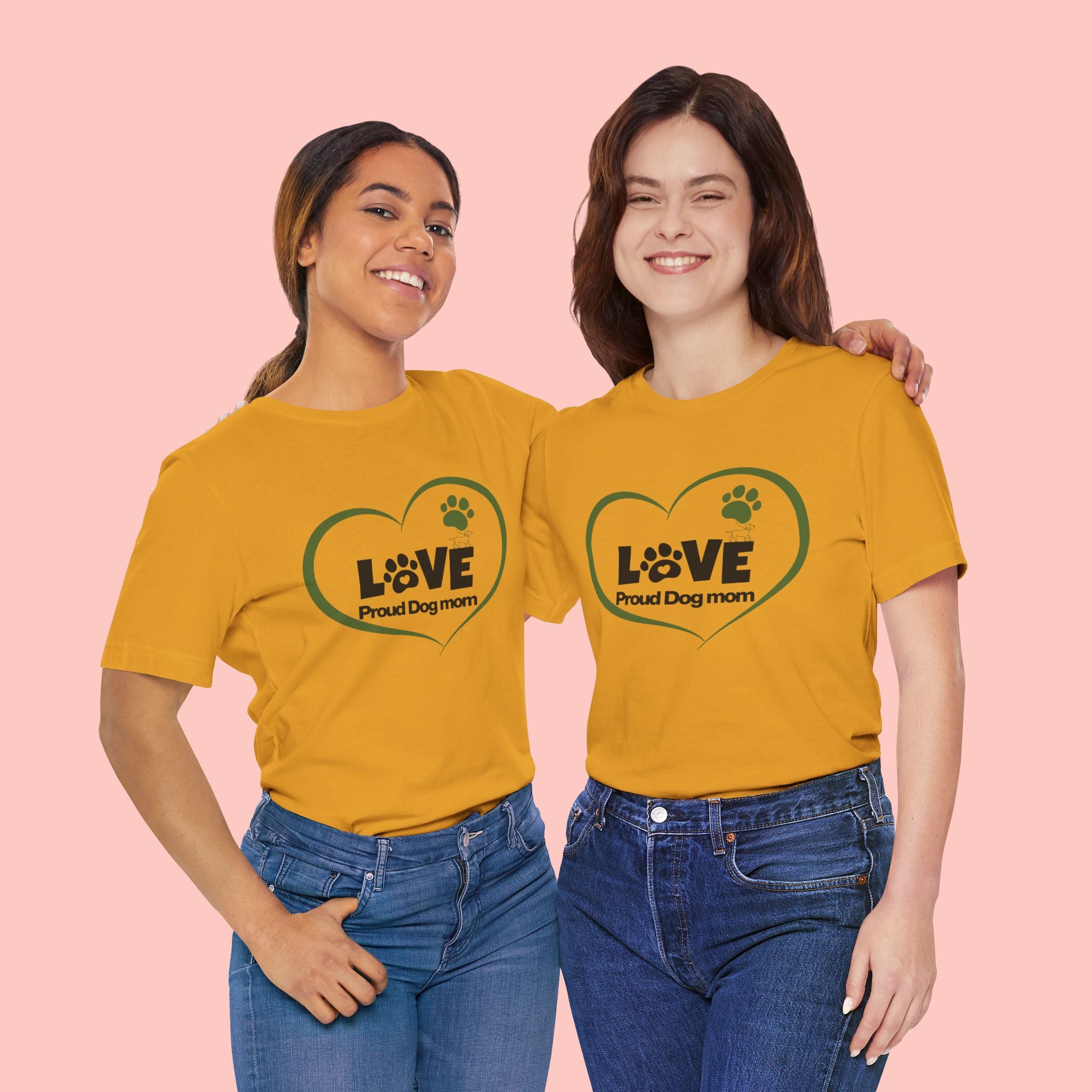 Dog Mom Love T-Shirt — "LOVE Proud Dog Mom" Heart Paw Tee