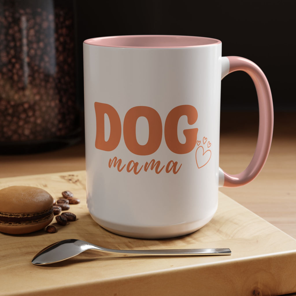 Dog Mama Coffee Mug — Cute Heart Accent Ceramic Mug (11/15 oz)