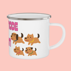 Enamel Mug — "Mom Mode Always On" Cute Dog Camping Cup
