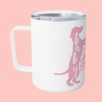 Insulated Coffee Mug – "My Dog Is My Baby" Pink Dog Lover Travel Tumbler (10 oz)