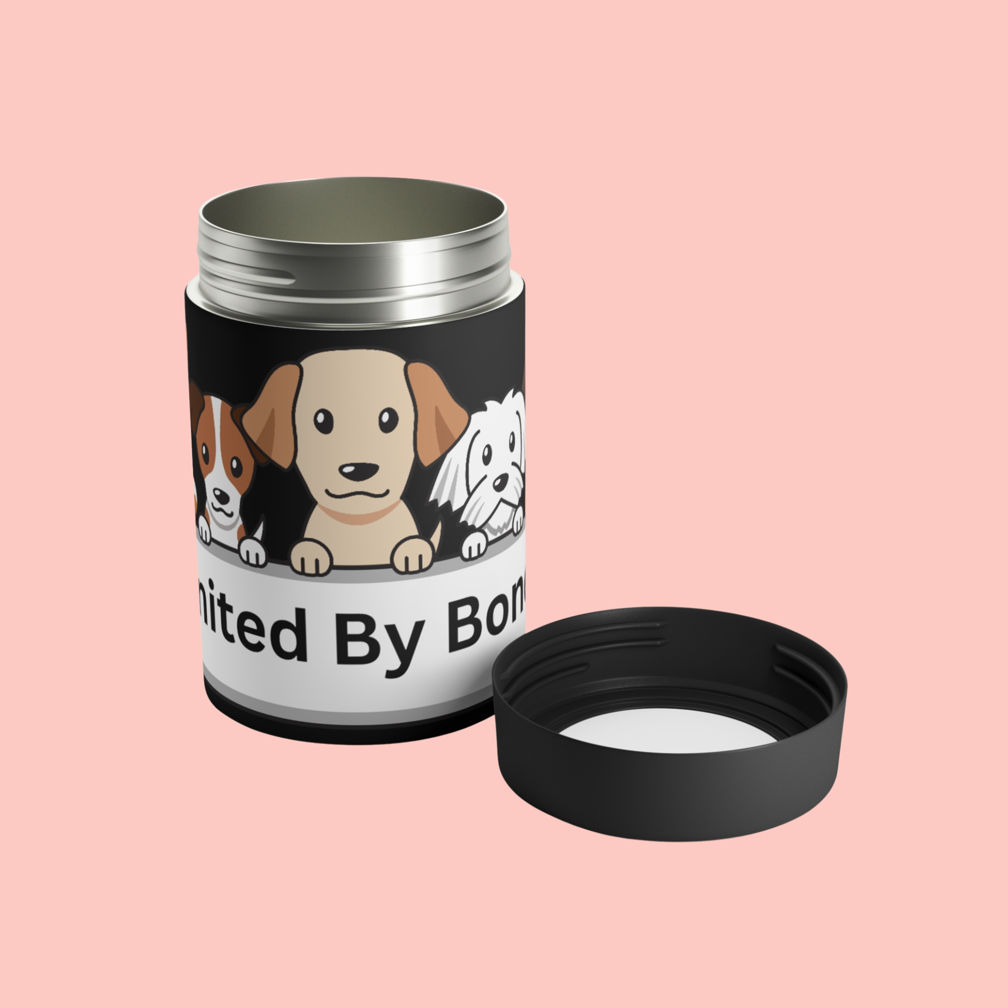 Dog Lovers Can Holder – 'United By Bones' Cute Puppy Drink Cooler