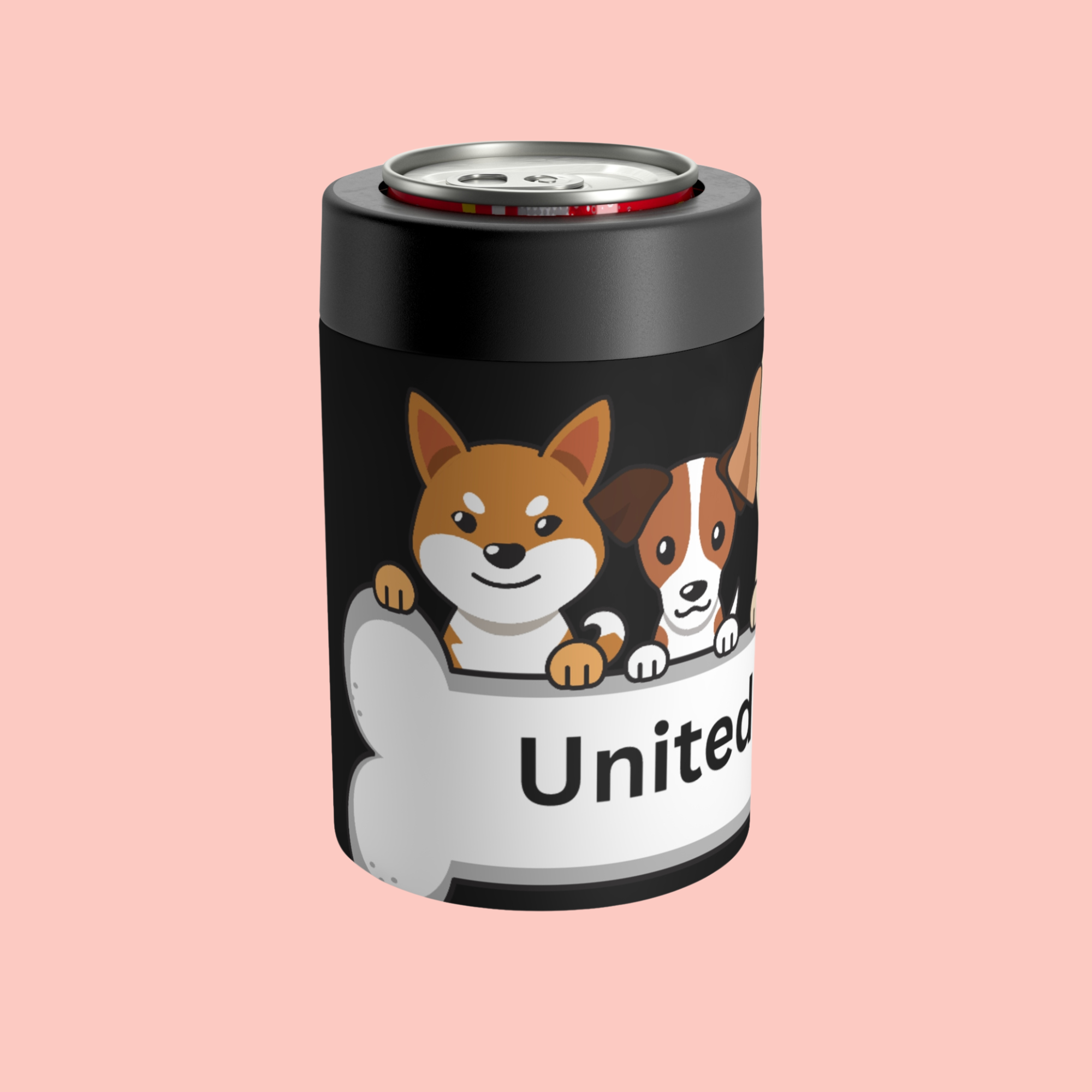 Dog Lovers Can Holder – 'United By Bones' Cute Puppy Drink Cooler